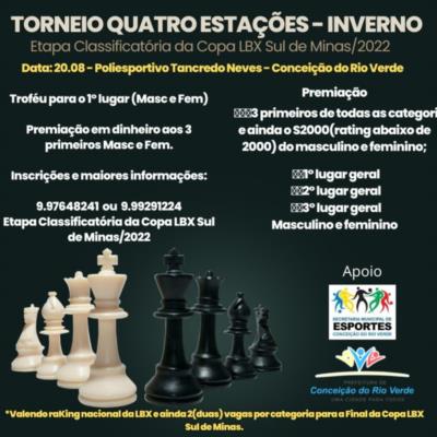 TORNEIO QUATRO ESTAÇÕES – INVERNO Etapa Classificatória da Copa LBX Sul de Minas/2022