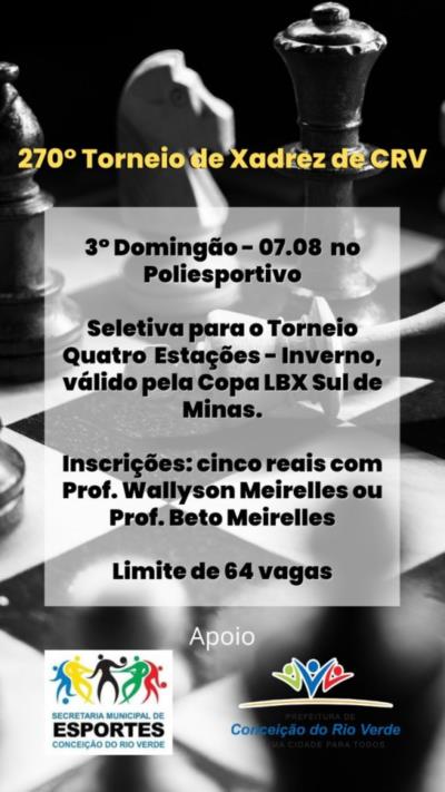 270° Torneio de Xadrez de CRV 3° Domingão – 07 de Agosto de 2022