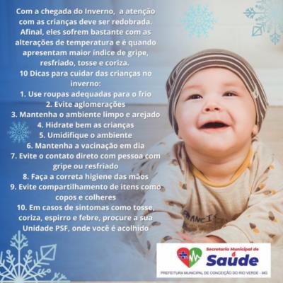 Com a chegada do Inverno, é hora de redobrar os cuidados com a saúde das crianças