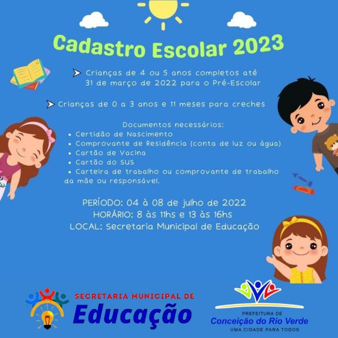 CADASTRO ESCOLAR 2022
