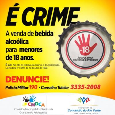 VENDA DE BEBIDA ALCOÓLICA PARA CRIANÇAS E ADOLESCENTES É CRIME