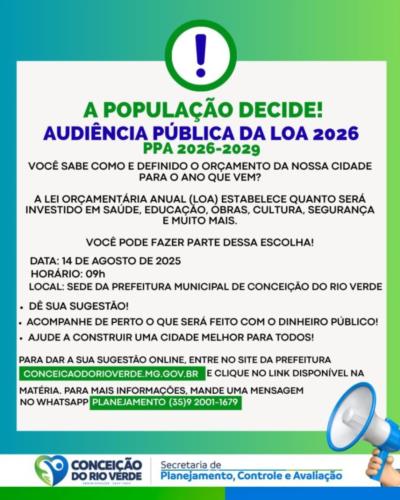 Audiência Pública da LOA 2026 e PPA 2026-2029