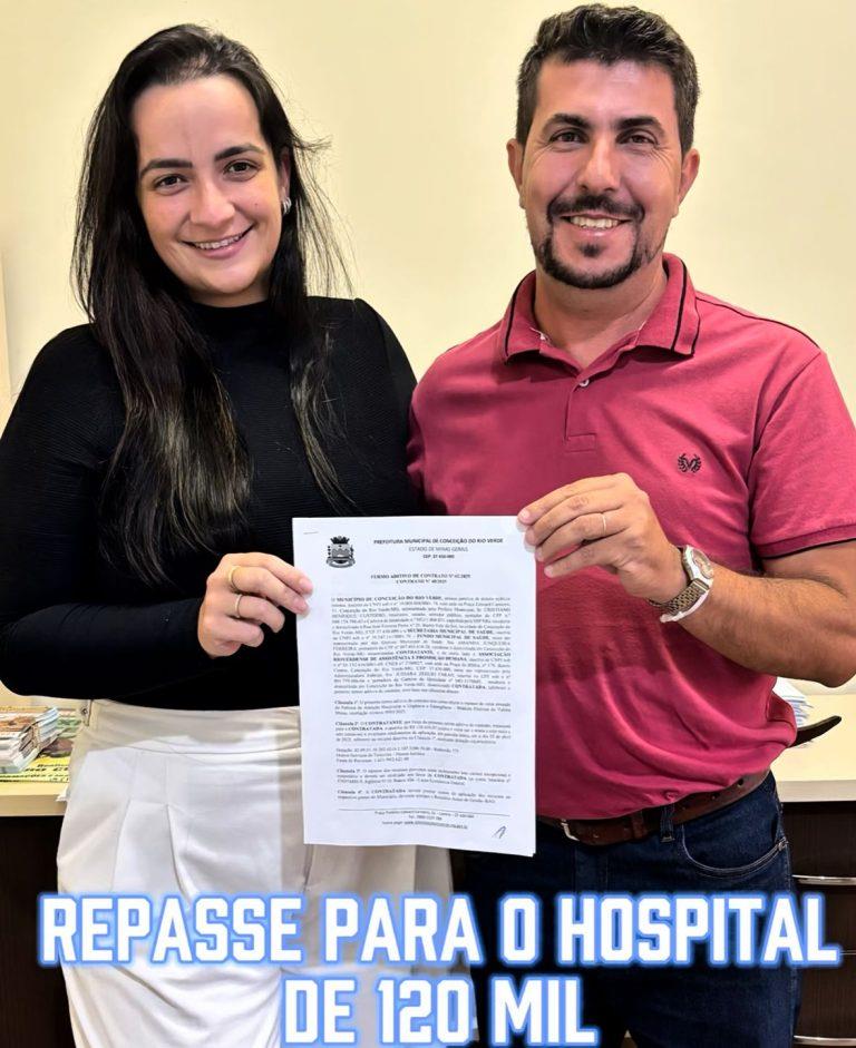 R$120 MIL REAIS REPASSADOS PARA O HOSPITAL SÃO FRANCISCO DE ASSIS