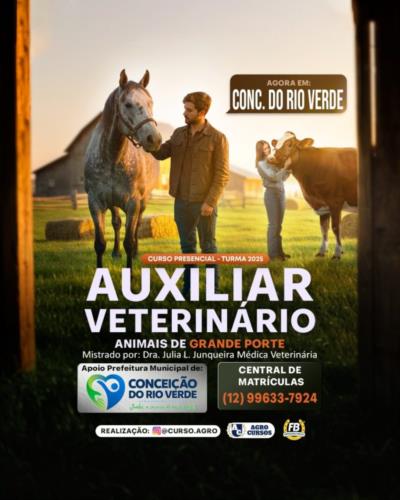 CURSO PRESENCIAL AUXILIAR VETERINÁRIO ANIMAIS DE GRANDE PORTE