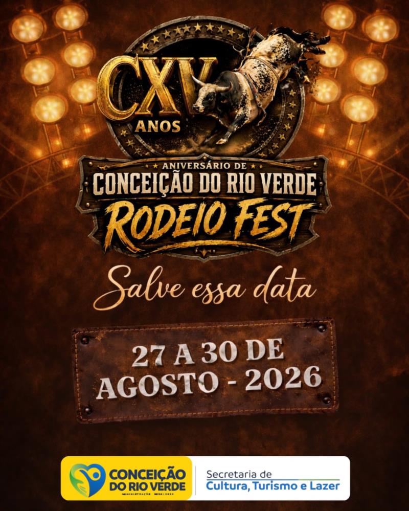 FESTA DOS 115 ANOS DE CONCEIÇÃO DO RIO VERDE JÁ TEM DATA MARCADA