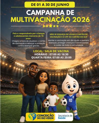 CAMPANHA DE MULTIVACINAÇÃO 2026 INCENTIVA A ATUALIZAÇÃO DA CADERNETA DE VACINAÇÃO