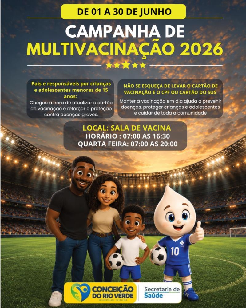CAMPANHA DE MULTIVACINAÇÃO 2026 INCENTIVA A ATUALIZAÇÃO DA CADERNETA DE VACINAÇÃO