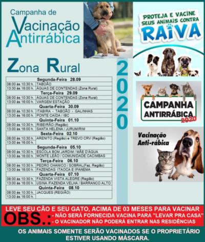 CAMPANHA DE VACINAÇÃO ANTIRRÁBICA 2020 - ZONA RURAL