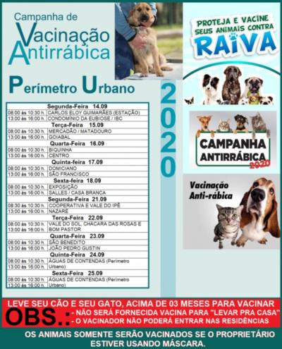 CAMPANHA DE VACINAÇÃO ANTIRRÁBICA 2020 - PERÍMETRO URBANO