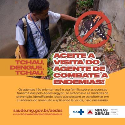 Aceite a visita do agente de combate a endemias! Eles irão orientar você e sua família!