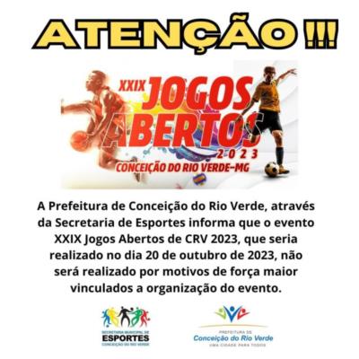 JOGOS ABERTOS DE CONCEIÇÃO DO RIO VERDE- NOTA