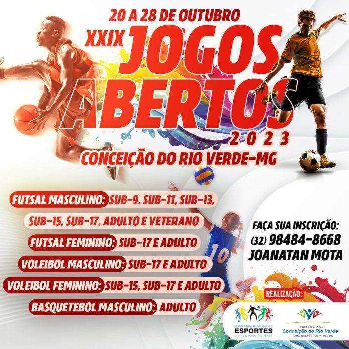 VEM AÍ JOGOS ABERTOS DE CONCEIÇÃO DO RIO VERDE