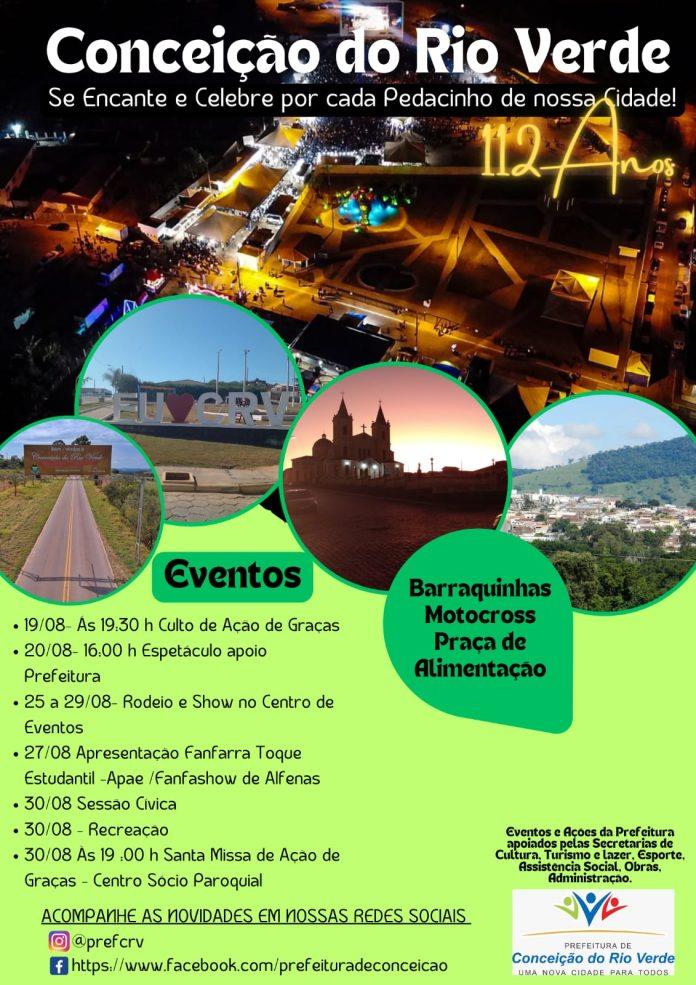 Agenda Cultural-112 anos de Conceição do Rio Verde