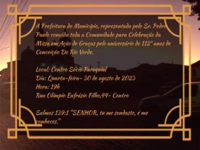 Missa de Ação de Graças pelos 112 anos de Conceição do Rio Verde