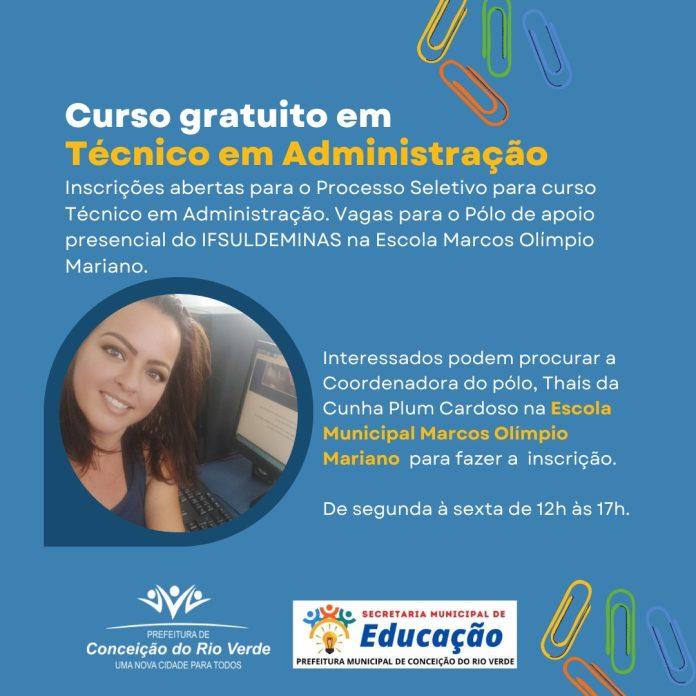 Processo Seletivo para Curso no Polo do IfSul de Minas em Conceição do Rio Verde