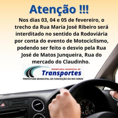 ATENÇÃO MUNÍCIPES E TURISTAS