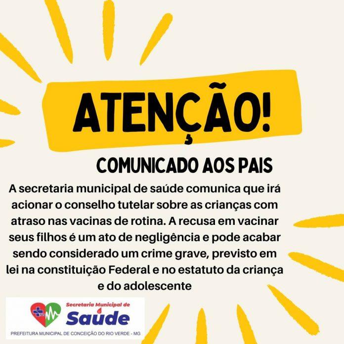 ATENÇÃO SENHORES PAIS OU RESPONSÁVEIS